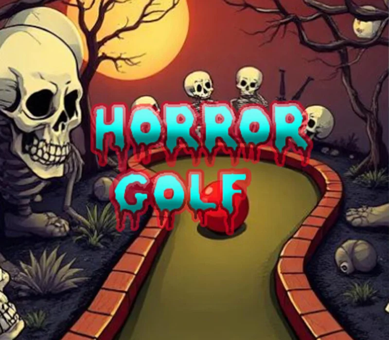 Horror Golf cover of a darker minigolf course with gravestones