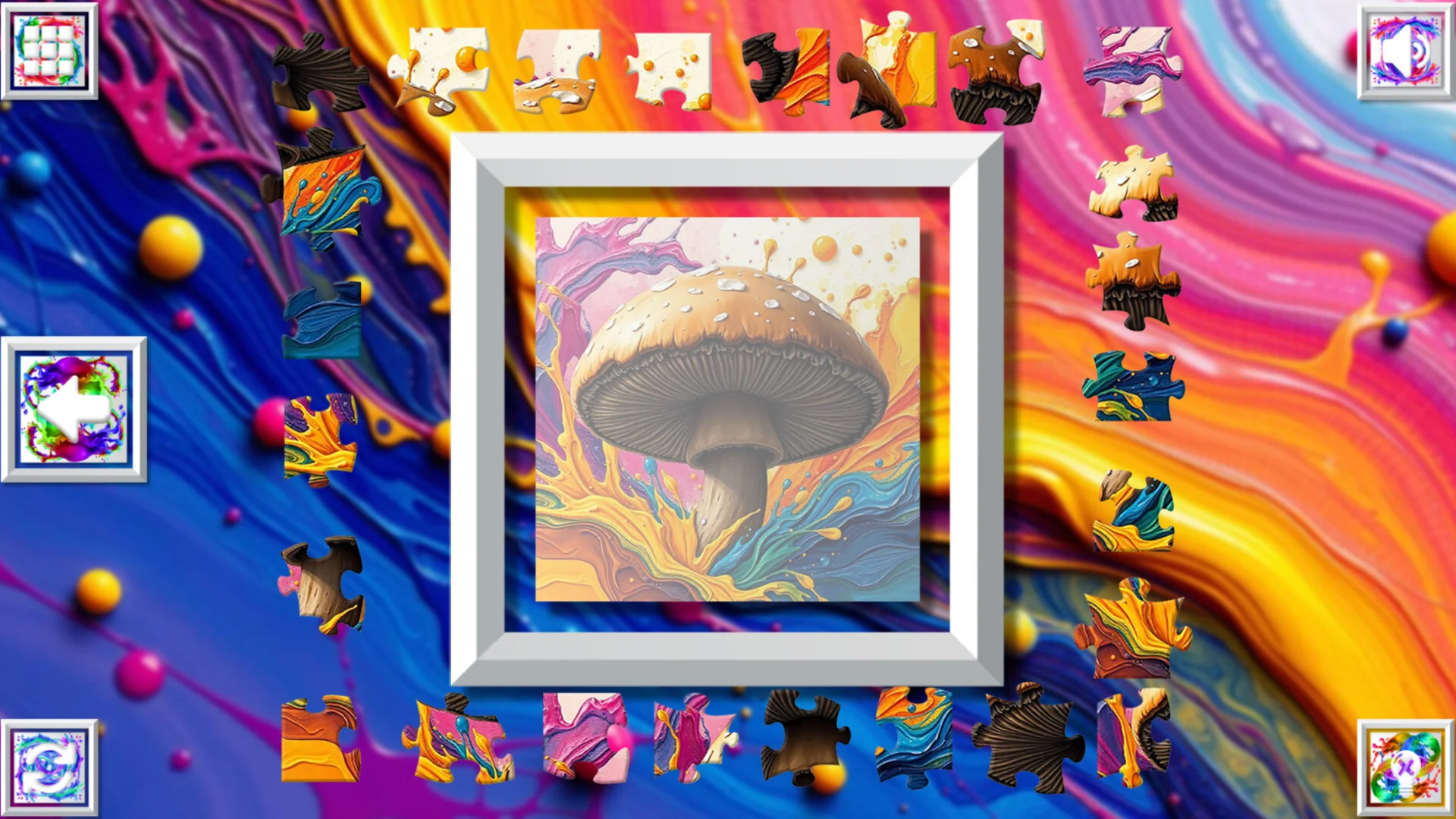Color Splash Mushrooms solo cozy coloring on Windows PC