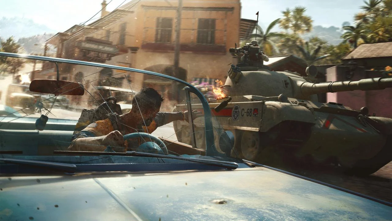 Far Cry 6 Gold two-player campaign on a Yara road