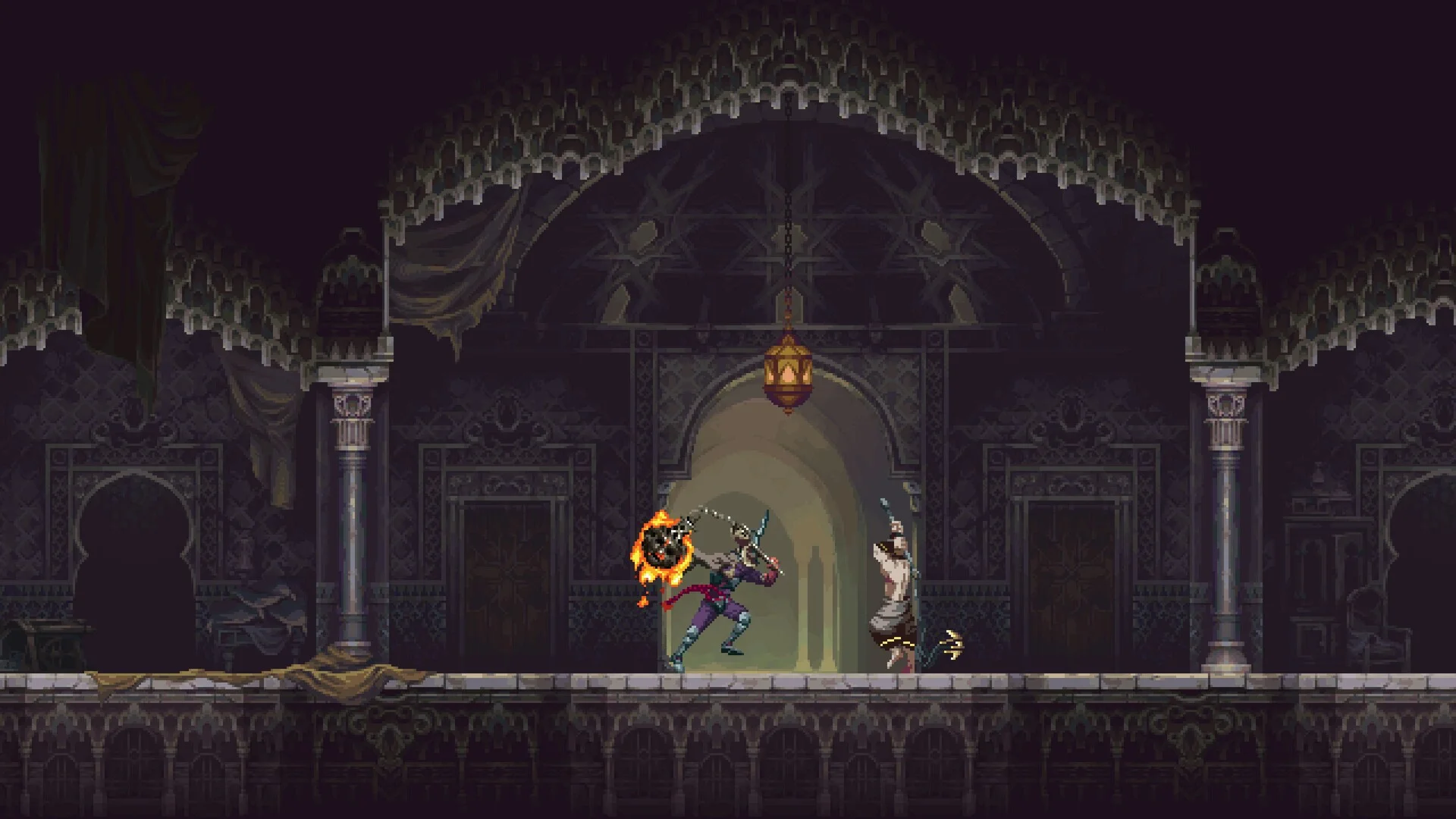 Blasphemous 2 Penitent One facing a titanic boss
