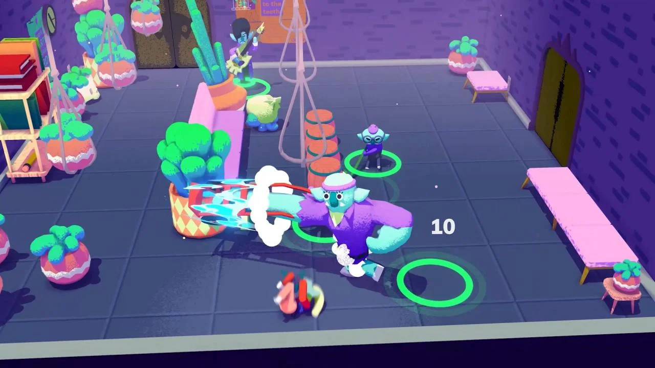 Going Under office junk weapons on a procedural dungeon floor