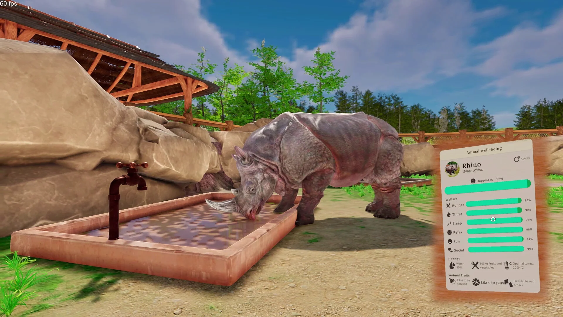 Zoo Simulator visitor toilets benches and food
