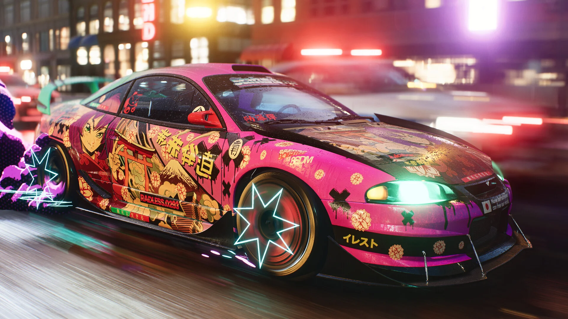 Need for Speed Unbound Palace clothing pack on a racer
