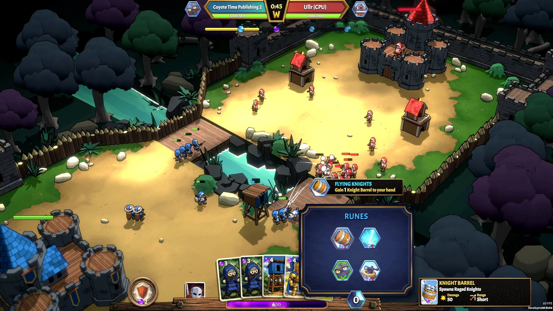 Warena deploying troops toward the enemy castle