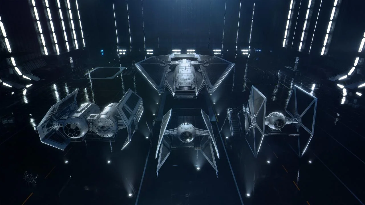 STAR WARS: Squadrons New Republic hangar with X-wing A-wing Y-wing