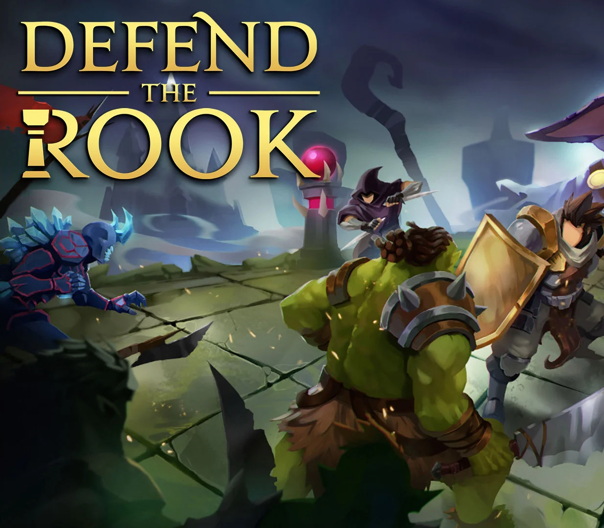 Defend the Rook cover, roguelike tower defense hex