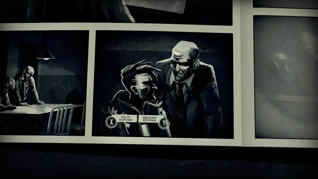 Liberated side-scroll gunfight inside a comic panel