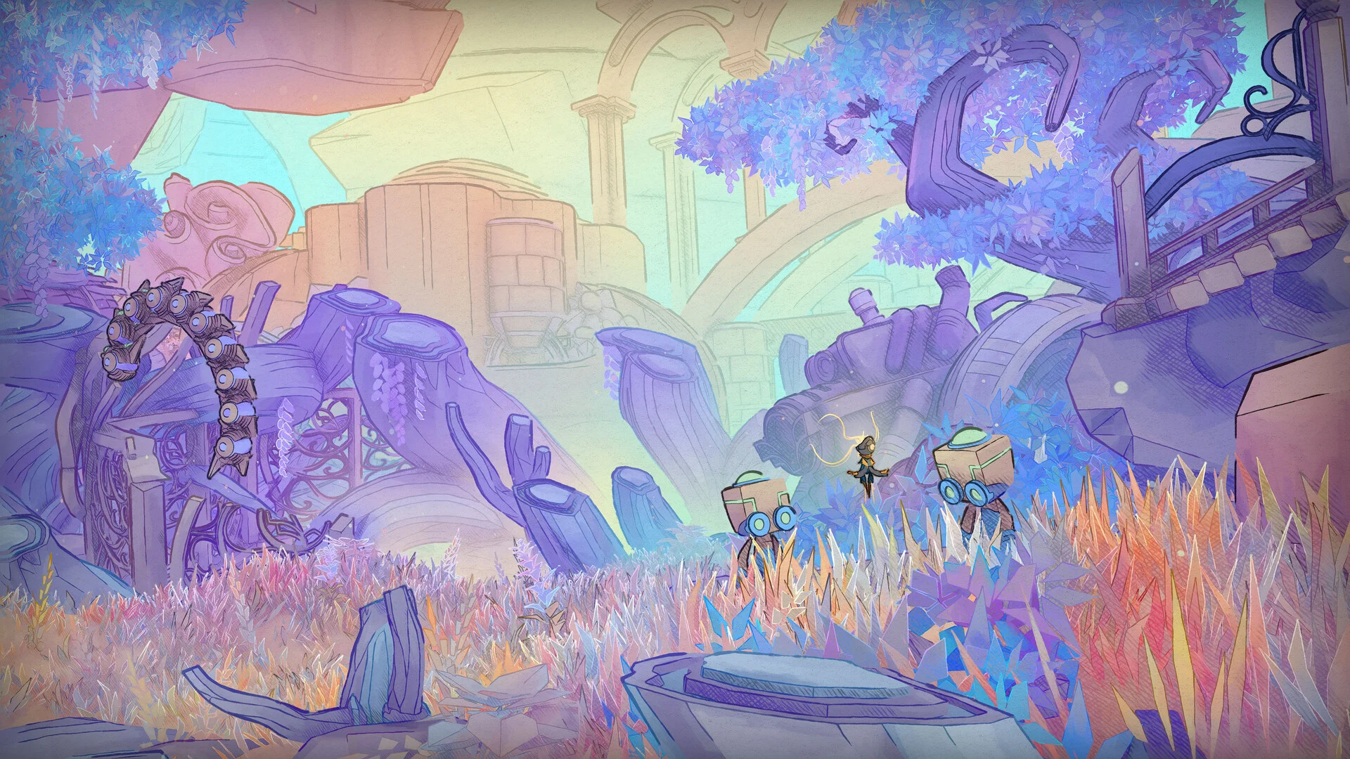 MIO android abilities upgrade metroidvania platform screenshot