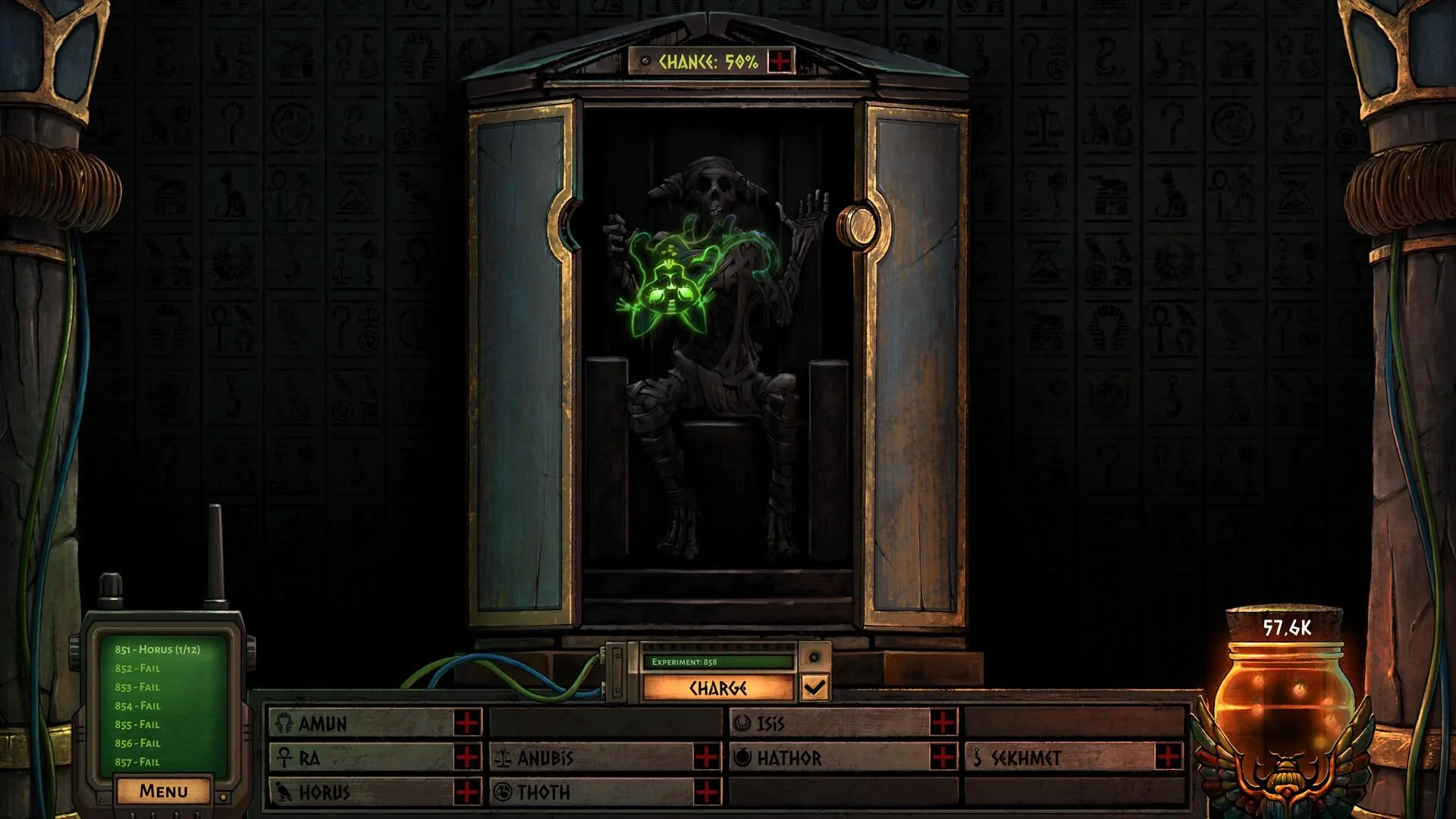 Unlucky Mummy Steam cover, sarcophagus incremental clicker