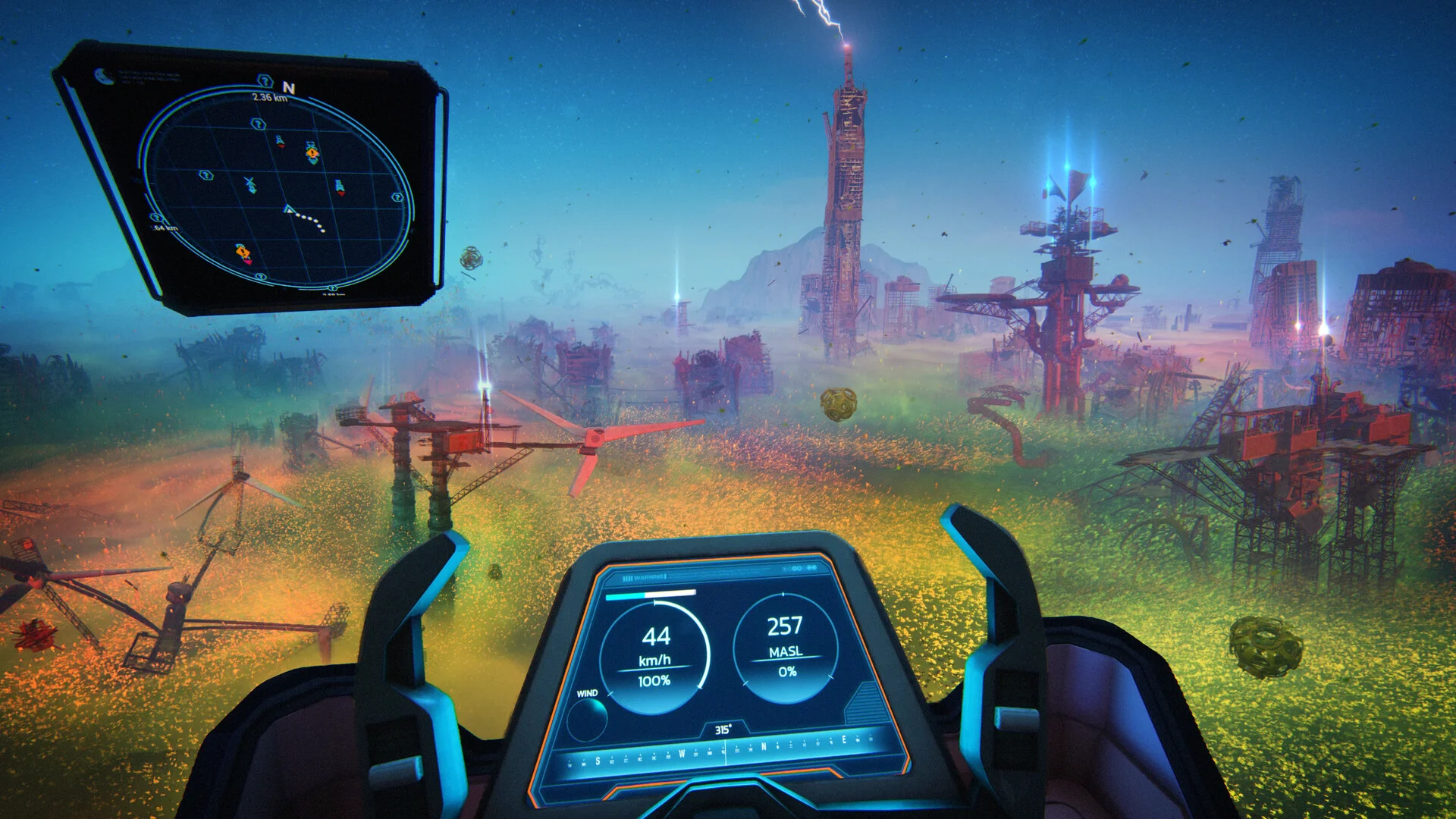 Forever Skies airship above toxic Earth PS5