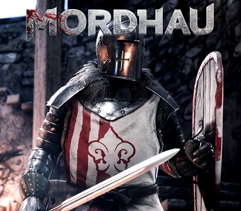 Mordhau Xbox cover of a medieval mercenary in a castle siege