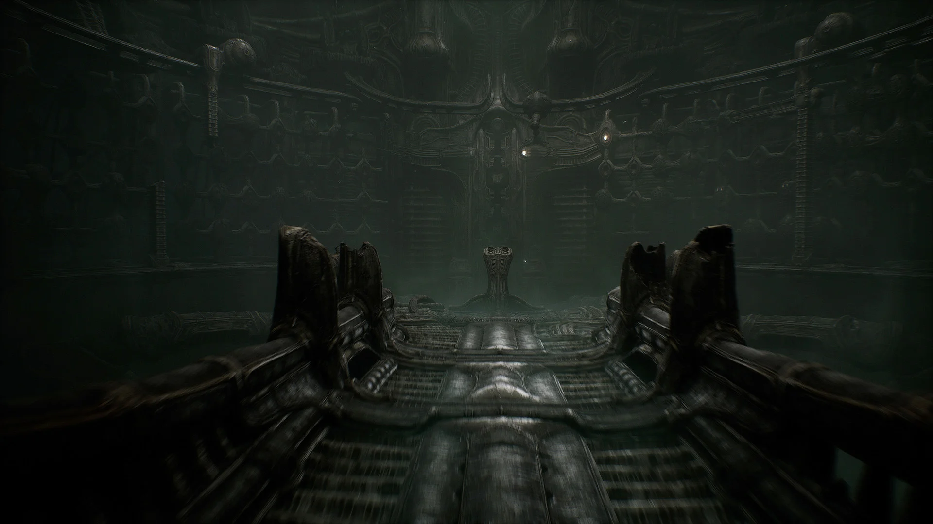 Scorn flesh-locked gate in a living corridor