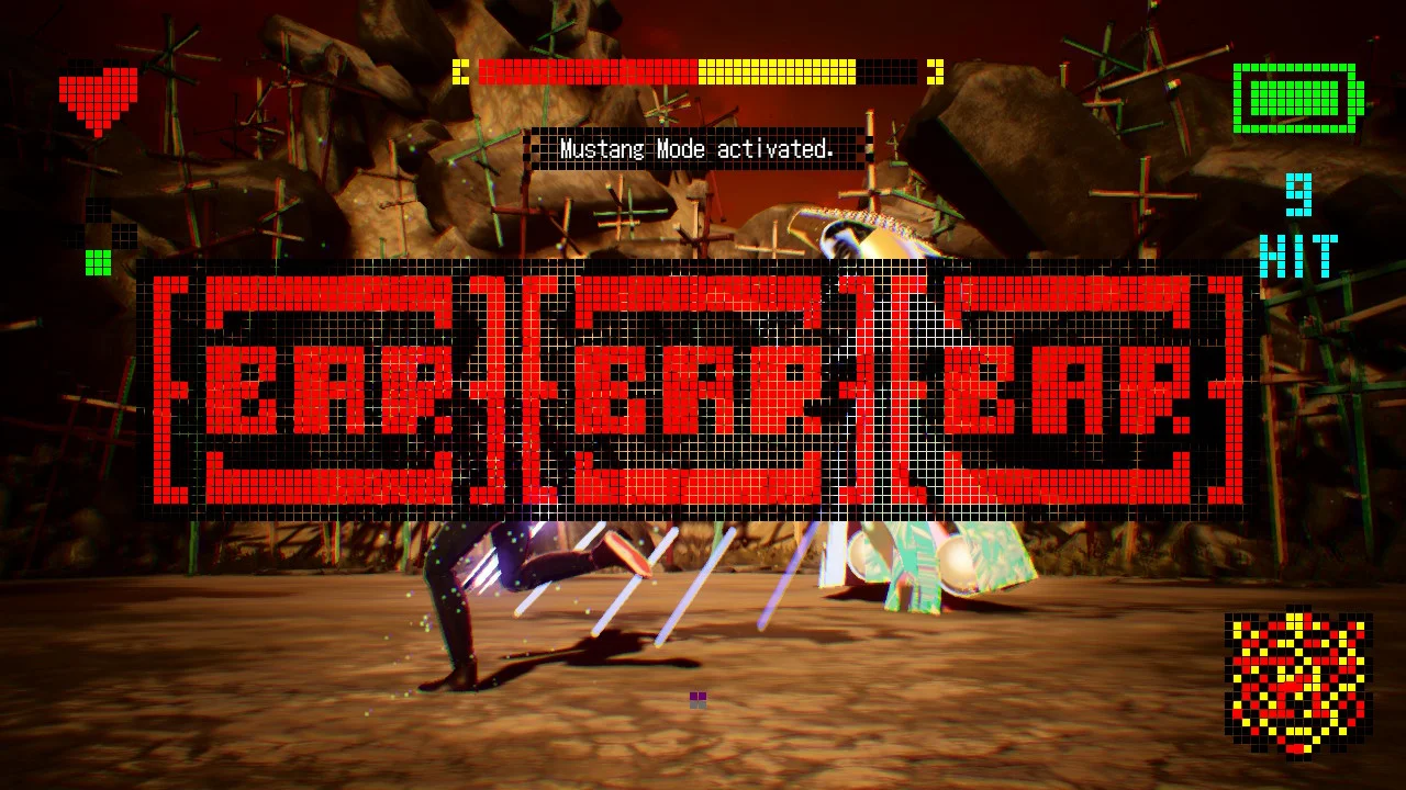 Travis standing in a red bar with stamp graphics
