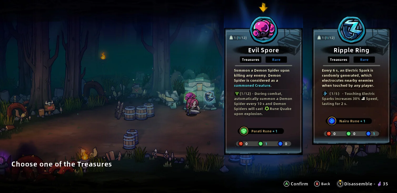Character cards on a dark selection screen