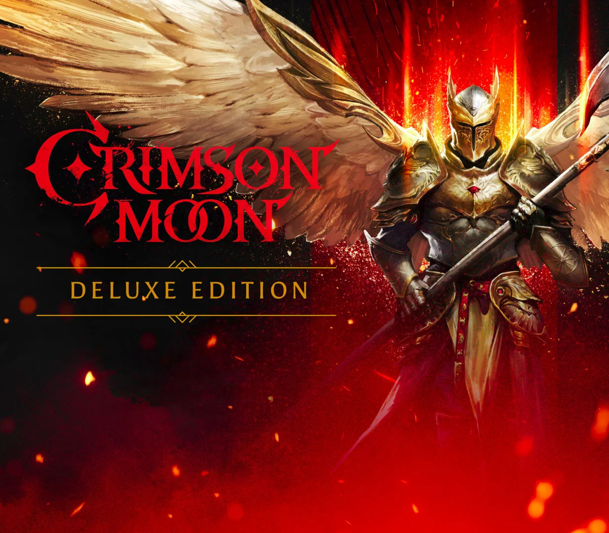 Crimson Moon Deluxe Edition cover with Nephilim hero in Gildenarch