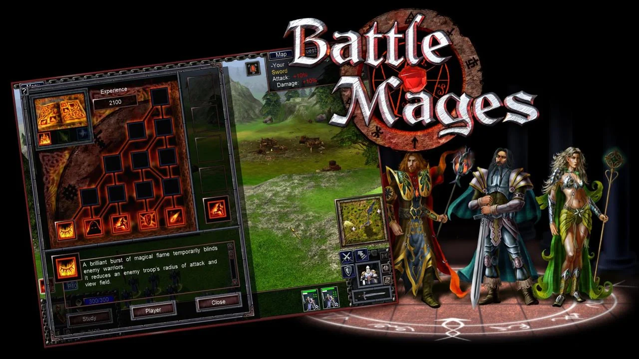 Battle Mages hero RPG progression and fantasy army battles