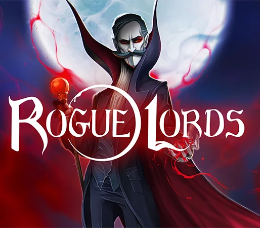 Rogue Lords cover of a pale man in a high collar.