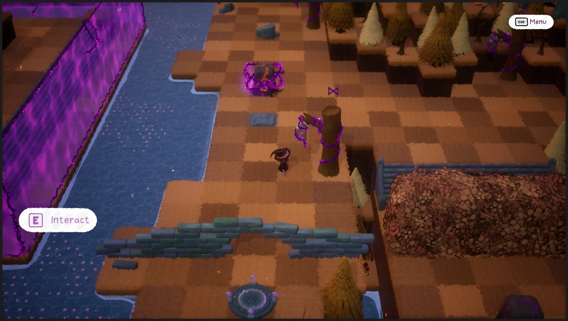 Kitty Witchy fire stones burning bushes in a puzzle room
