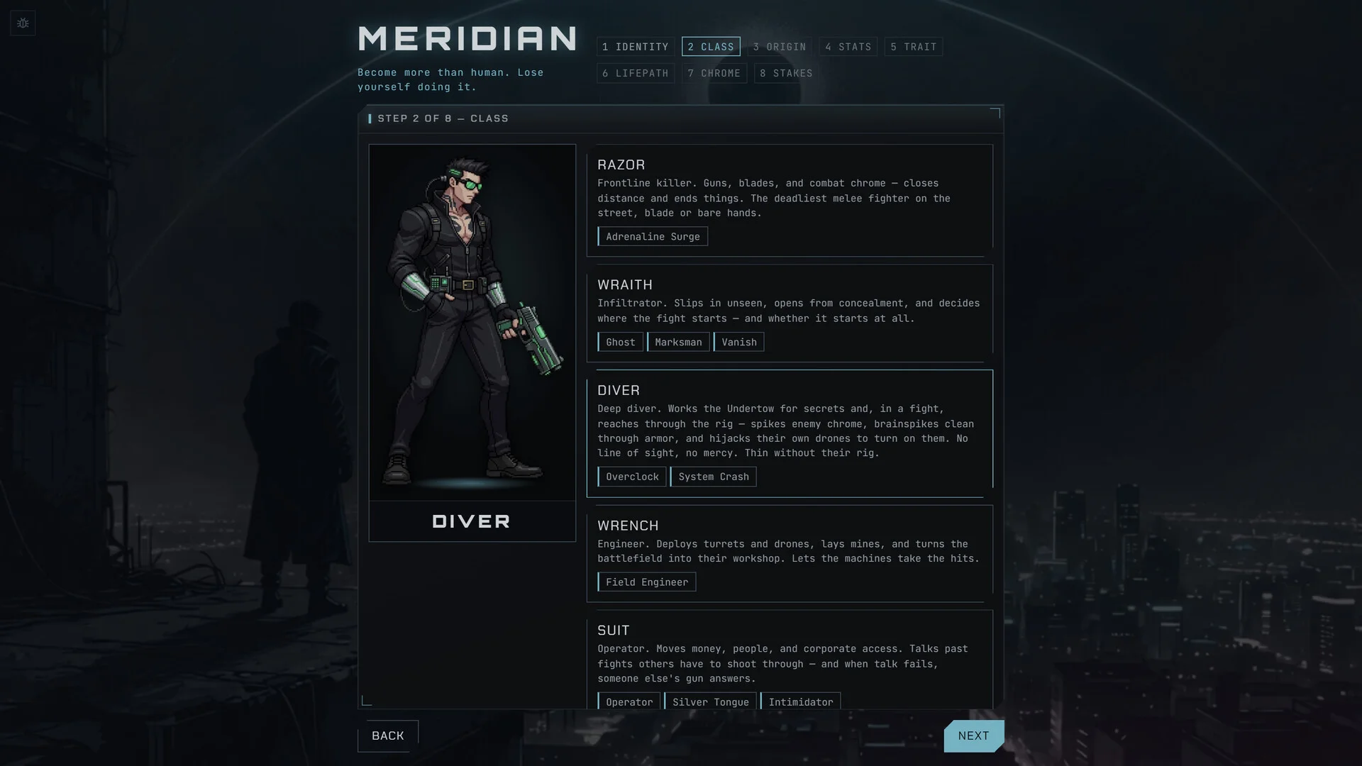 Meridian tactical turn-based combat on a hex grid