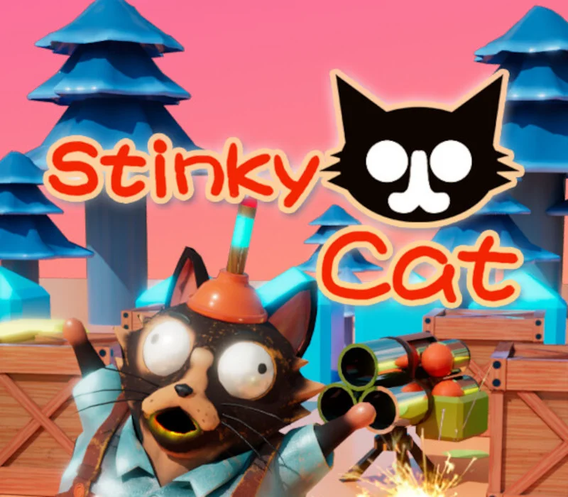 Stinky Cat cover of a tuxedo cat in Cyber Space