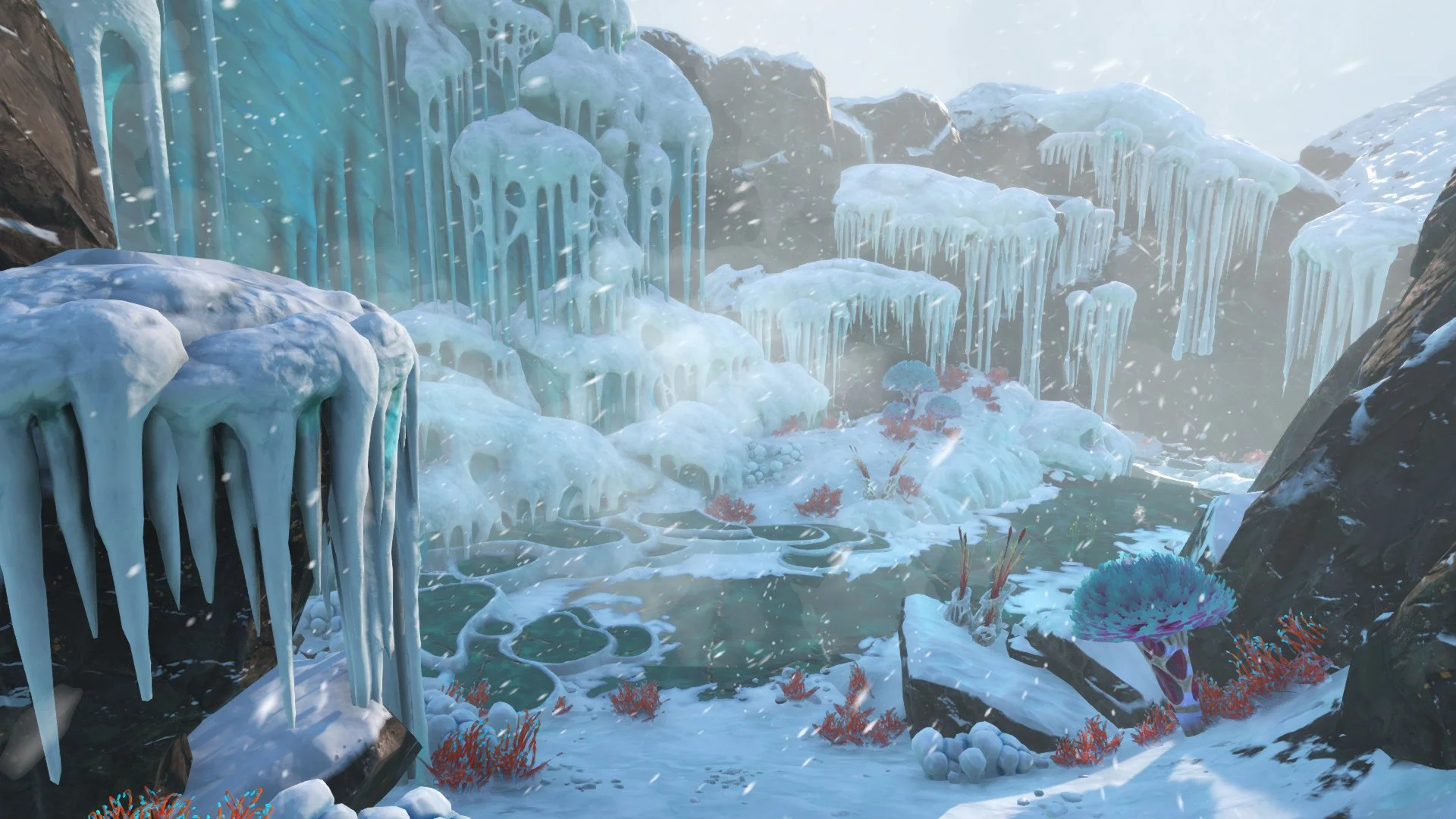 Subnautica Below Zero Seatruck modular sub in frozen ocean