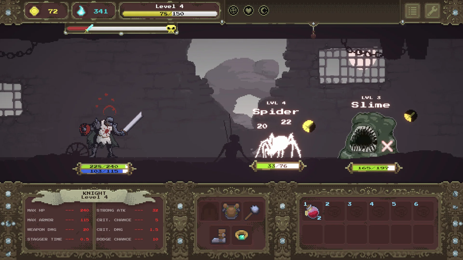 Loot Dungeon dark fantasy crawl dungeons collect loot perks gameplay