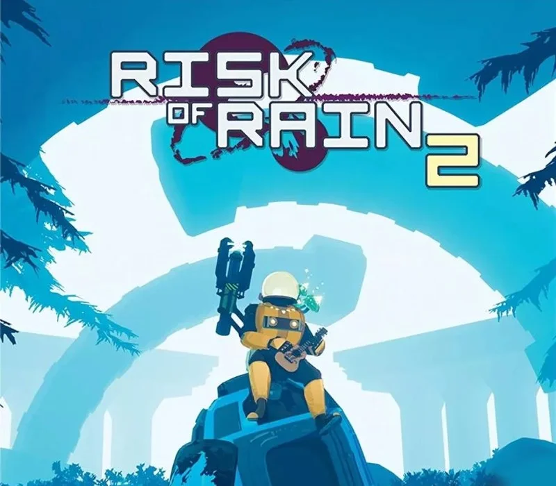 Risk of Rain 2 item pickup storm on an alien stage