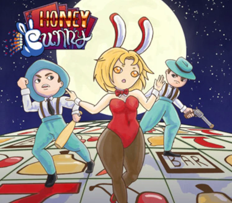 Honey Bunny cover, casino cherry chase platformer
