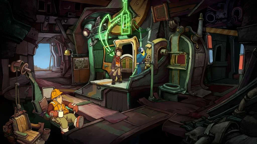 Deponia hand-painted comedy scene on Deponia heaps
