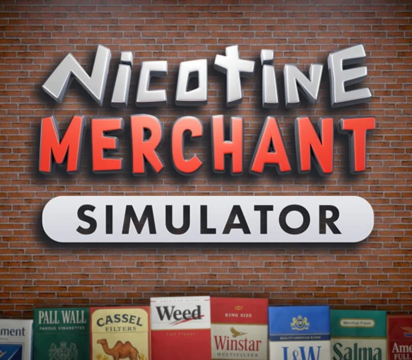 Nicotine Merchant Simulator cover art, pickaxe business simulation