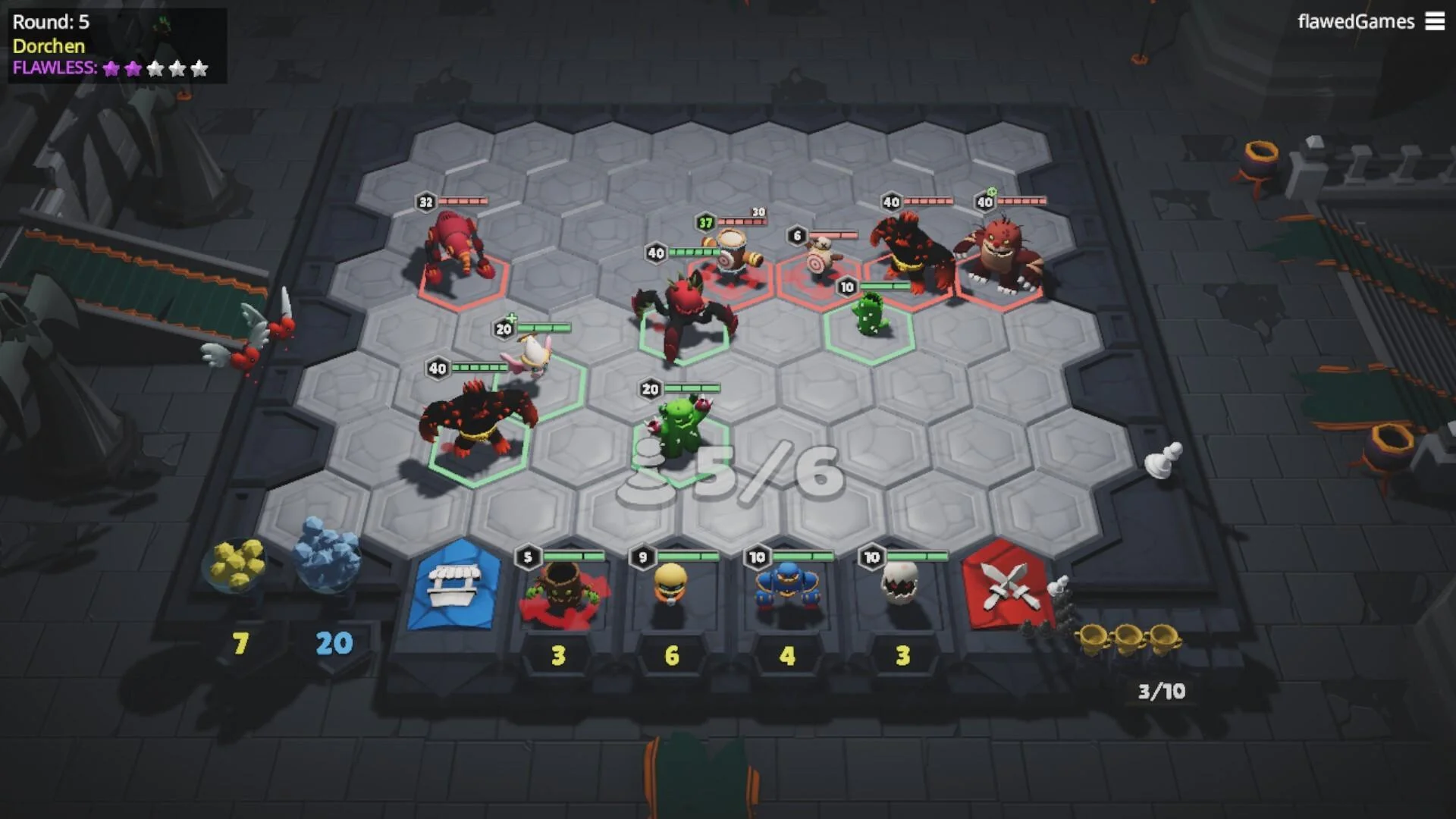 Flawed Tactics market ticker screenshot