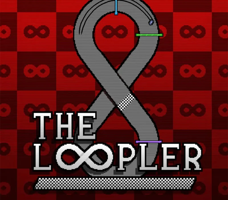 The Loopler cover: grey infinity ribbon over red infinity checkers, THE LO∞PLER