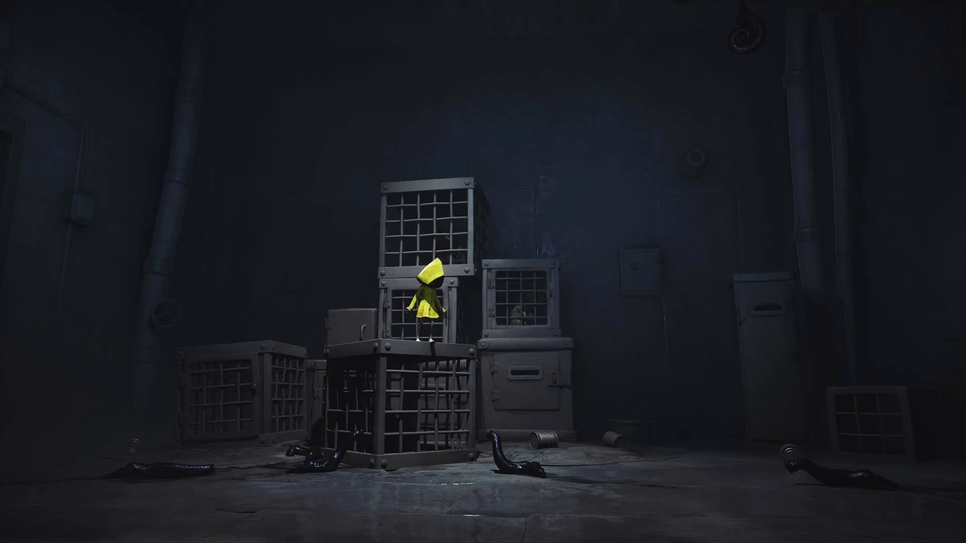 Little Nightmares Enhanced Edition Six escaping the Maw horror scene