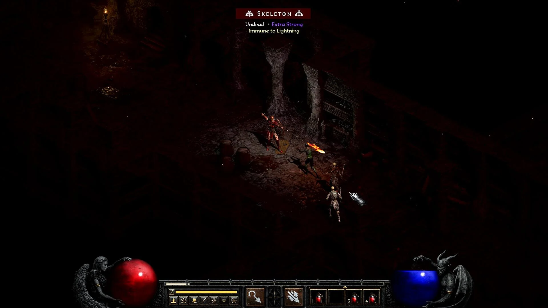 Infernal Edition isometric dungeon, Extra Strong skeleton immune to lightning