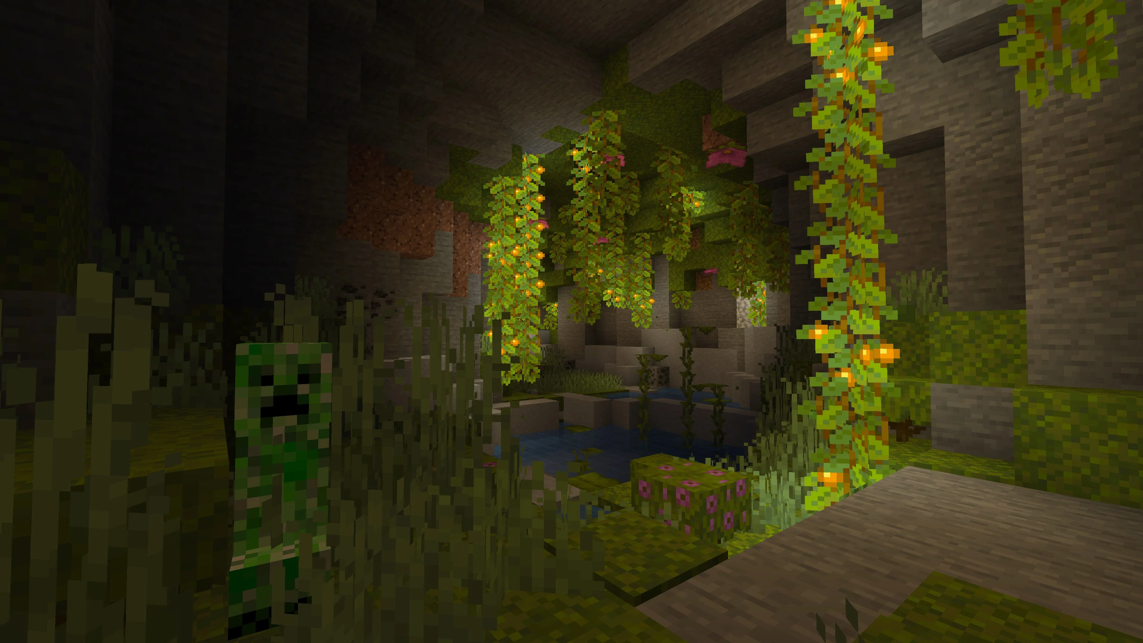 Minecraft Java and Bedrock Edition blocky landscape