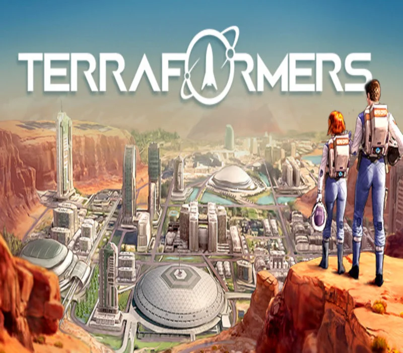 Terraformers Xbox US cover art with Mars city
