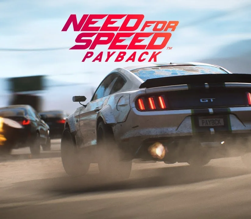 Need for Speed Payback cover with a white sports car at night.