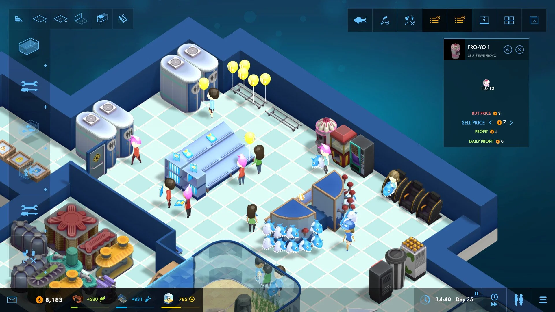 Megaquarium species tank design and visitor aquarium layout