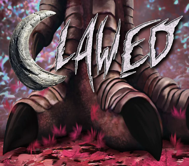 Clawed cover art, dinosaur theme park Prehistoria