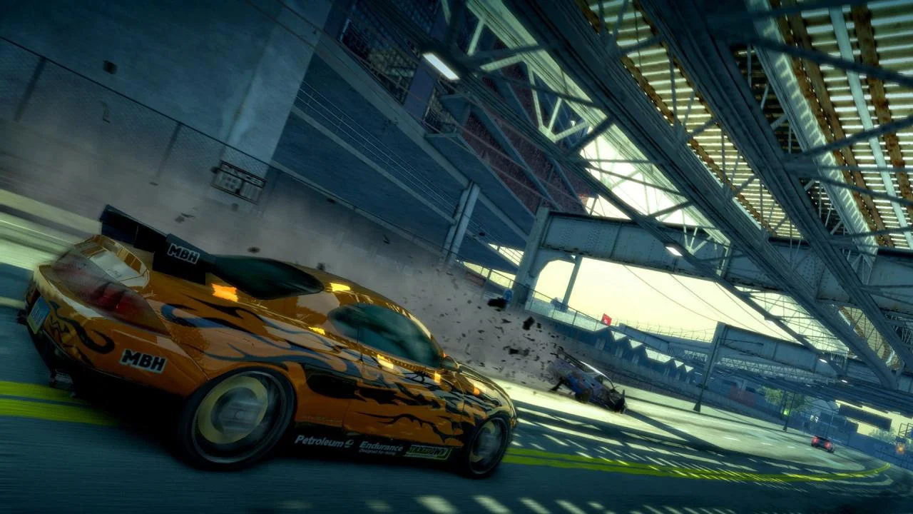 Burnout Paradise Remastered downtown takedown into traffic