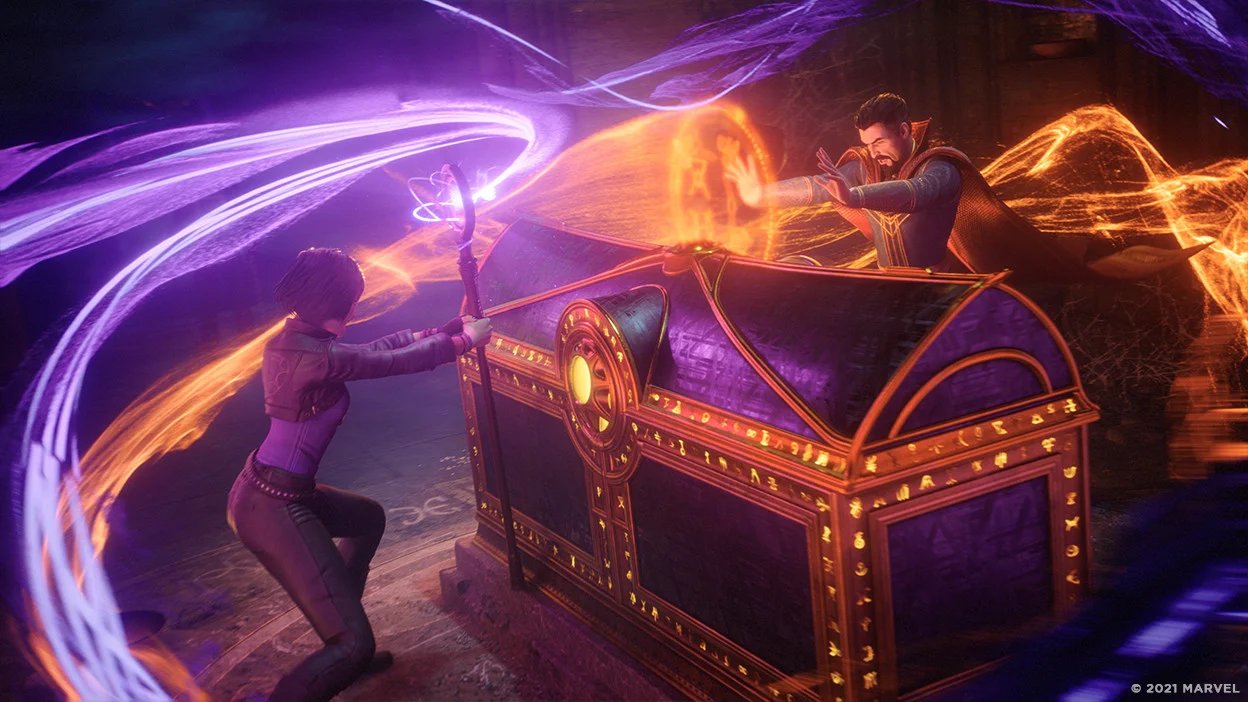 Marvel's Midnight Suns card combat on a corrupted map