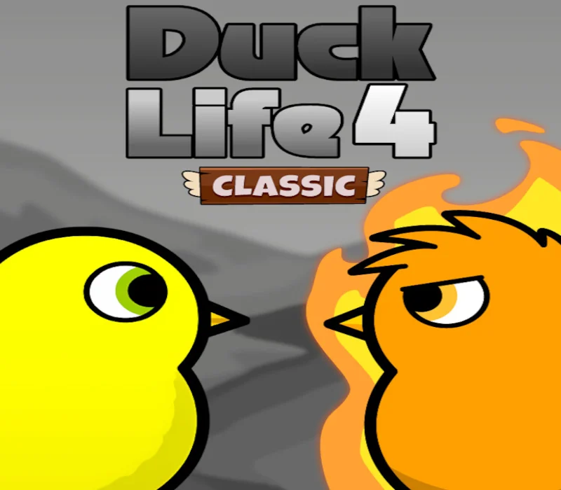 Yellow duck facing an orange duck under the Duck Life 4 Classic logo