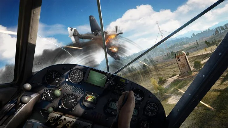 Far Cry 5 plane over Montana fields