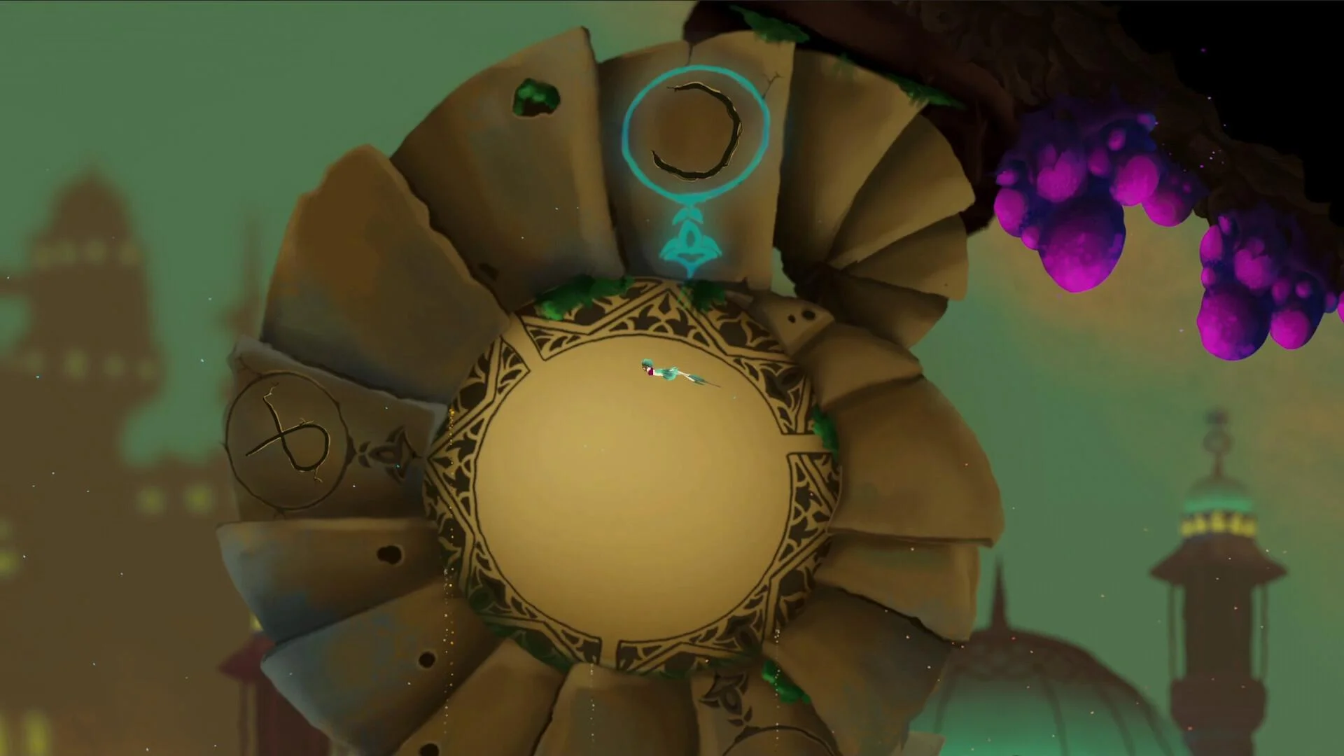 Bahamut Waqwaq Tree light shield in stained Ma'een water