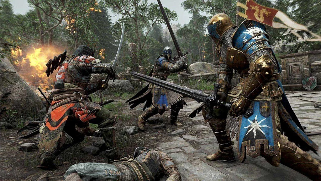 For Honor online co-op squad on Ubisoft services