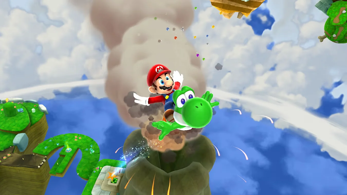 Super Mario Galaxy 2 gravity planet hop