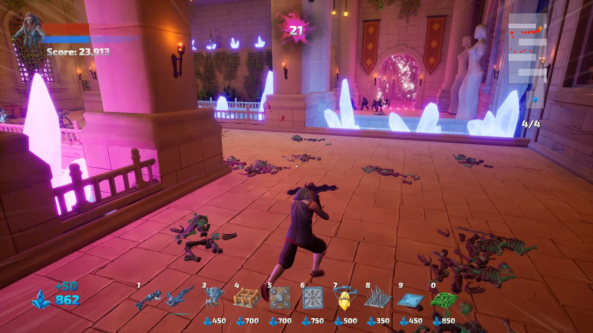 Portal Guardians weapon arsenal against incoming waves