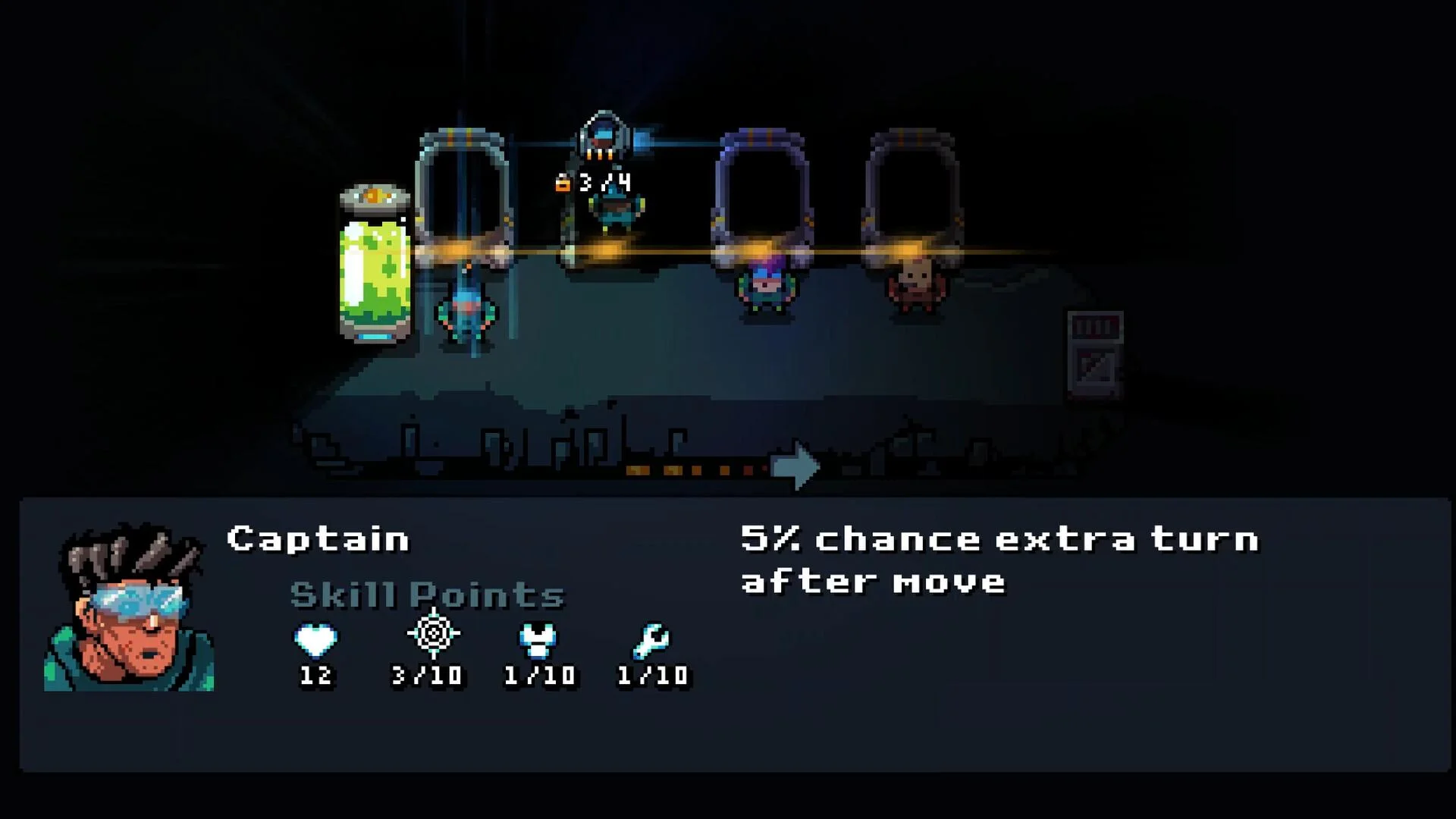 Space Grunts Chrono Shard turn-based fight at high speed