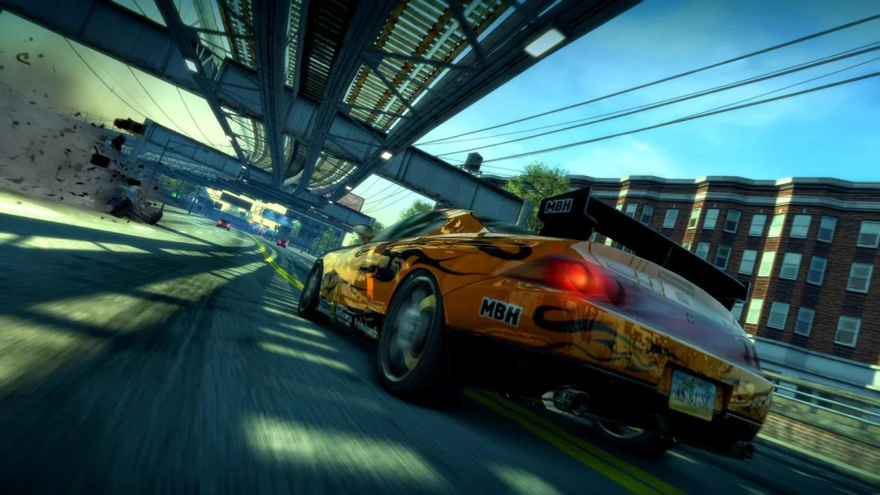 Burnout Paradise Remastered mountain road billboard smash