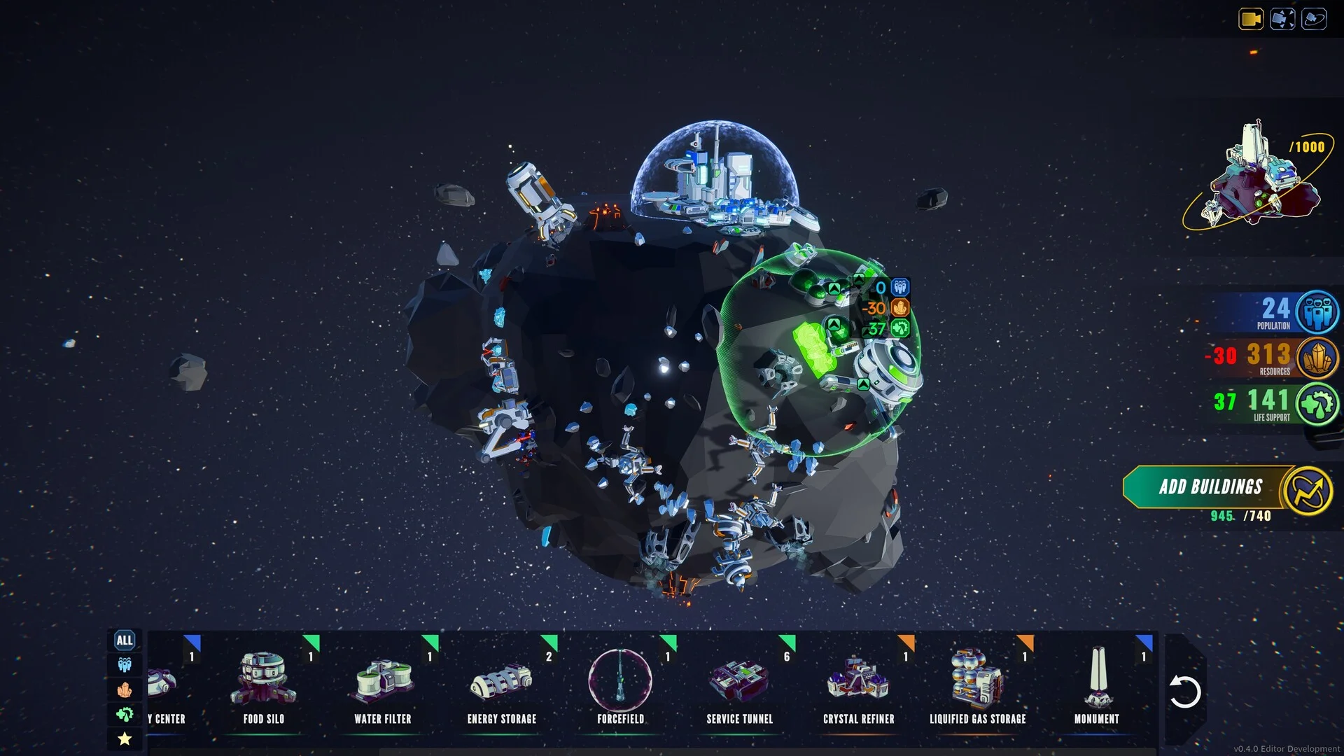 AstroScaper asteroid colony placement Steam